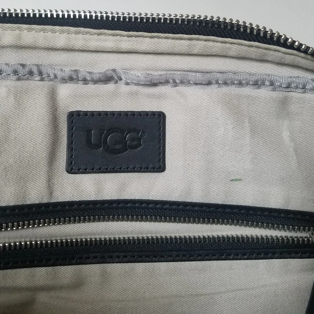 UGG Leather Slim Branford Satchel Laptop Work Bag - Picture 11 of 15